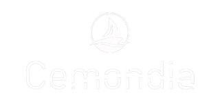 Logo of Cemondia, featuring an elegant sailboat, representing the company's commitment to innovative and sustainable solutions