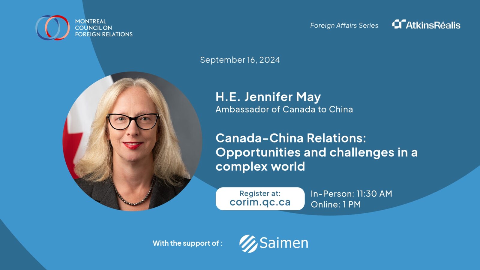 Saimen sponsorise la conférence de S.E. Jennifer May - Saimen