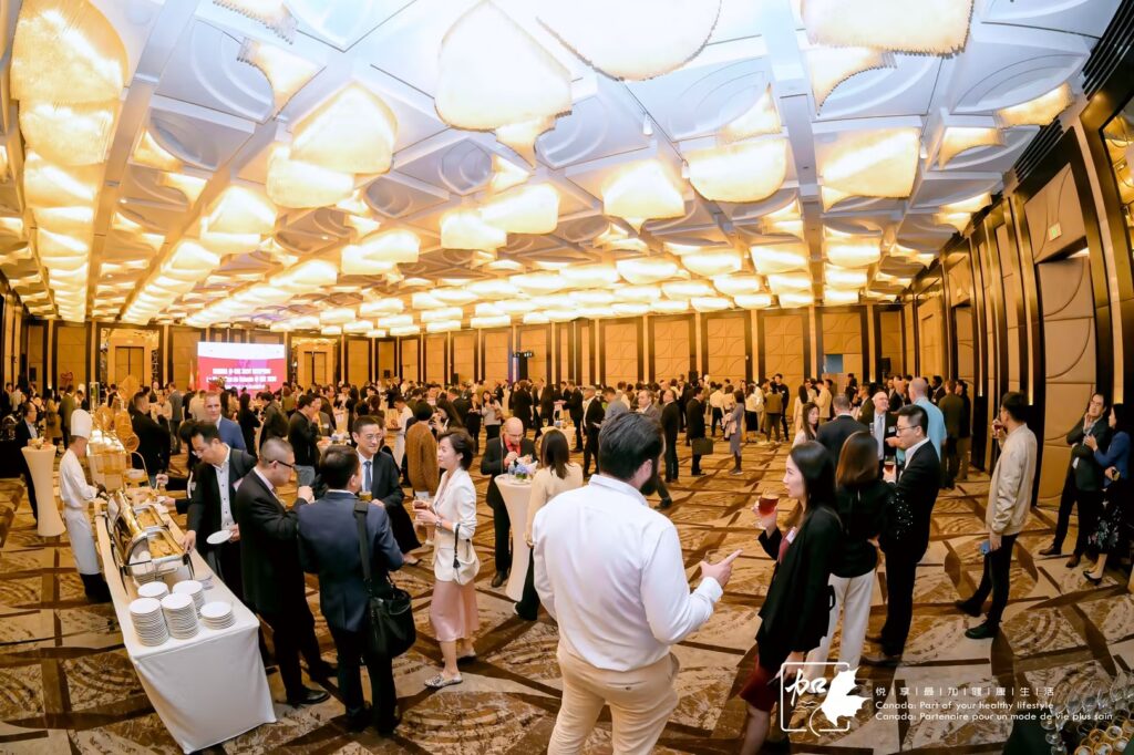 Guests at a reception and networking event during the CIIE in Shanghai